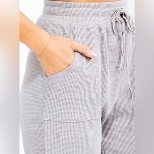 Gray Waffle Knit Pants